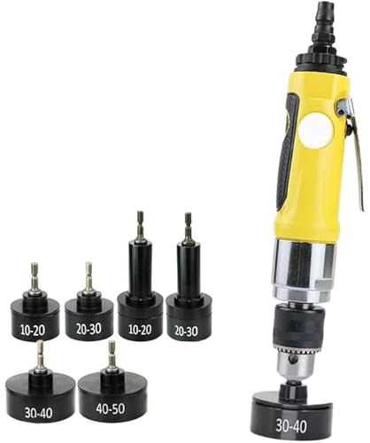 KUNYOS Pneumatic Capping Machine, Hand-Held Screw Capper, Handheld Bottle Screw Cap Tightener Torque, Bottle Cap Sealing Tool, With 6 Capping Head, Max Speed 2500RPM, For Φ10-50mm Plastic Bottle