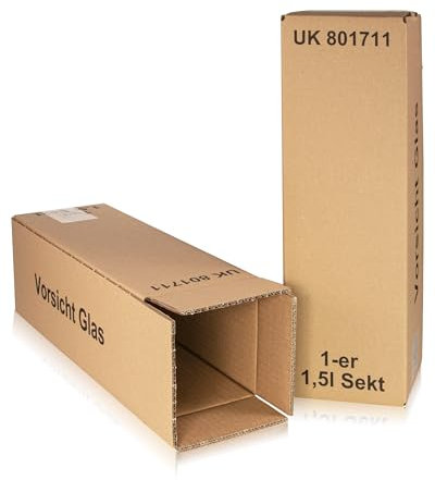 3x Magnum Wein Flaschen Versandkarton/Umkarton für Magnum Geschenkverpackungen, Weingeschenk Versand, 1,5 L Flaschen (43x13,5x13,5 cm)