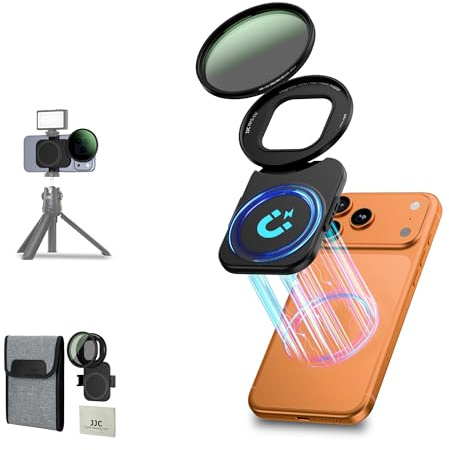JJC Filtro CPL da 67 mm per iPhone, kit adattatore per filtro polarizzatore circolare magnetico compatibile con iPhone Air 17 16 15 14 Pro Max Plus con vite da 1/4 e supporto per scarpa