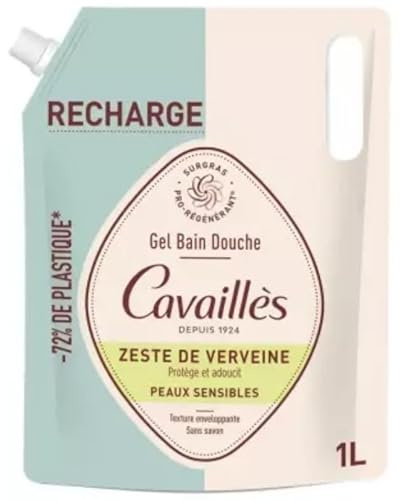 Cavaillès Duschgel, Eisenkraut, für empfindliche Haut, Nachfüllpackung, 1 l