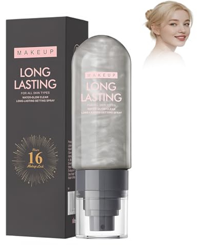 Spray Fixateur Maquillage 90ml, Glow Spray, Tous Types De Peaux | Hydratant Finish Glow Lumineux, Fixe Le Maquillage Avec Un Fini Naturel Et Lumineux, Tenue Du Maquillage Jusqu'à 16 Heures