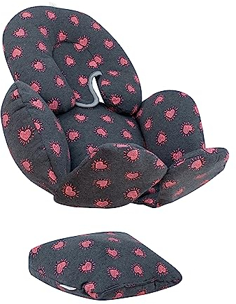 JYOKO Kids Sitzverkleinerer Antiallergikum Universal Baby 100% Baumwolle (Fluor Heart, Enthält Kopf-, eine Körper- und eine Rückenstütze)