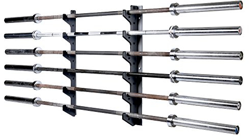 Suprfit Ratmar 6 Hantelablage - Langhantelablage per Wandhalterung, Hantelauflage für bis zu 6 Hantelstangen, gepolsterte Ablageflächen bewahren die Barbells vor Kratzern, platzsparendes Design