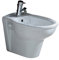 Sanitari bagno bidet sospeso, Karla Rak, completo di staffe di fissaggio, ceramica bianca