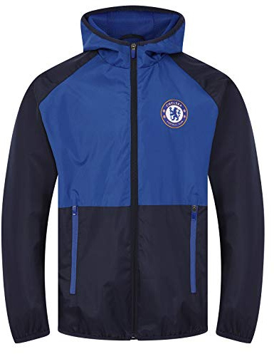 Chelsea FC officiel - Coupe-vent/Imperméable thème football - garçon - Bleu marine - 8-9 ans