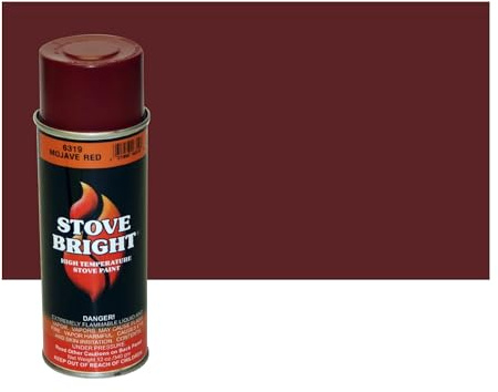 Stove Bright High Temp Spray Paint, Metallic, Up To 1200 Degrees, 12 Ounce (Pack of 1), 6319 - Mojave Red
