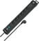 Brennenstuhl Premium-Line Steckdosenleiste 6-Fach (Mehrfachsteckdose mit 3m Kabel und Schalter, mit Aufhänge-Vorrichtung, 2-Fach USB 3,10A, Steckdosenleiste Wandmontage, Made in Germany) schwarz