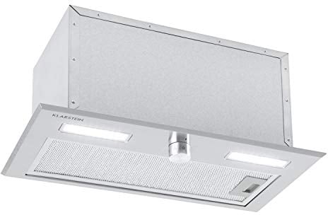 KLARSTEIN Simplica 52 - Modulo Ventola, Cappa a Incasso, Cappa Aspirante, Larghezza: 52 cm, Potenza di Scarico: 400 m³/h, Possibilità Ricircolo, Manopola, 3 Livelli, Luci LED: 2 x 1,5 W, Acciaio Inox