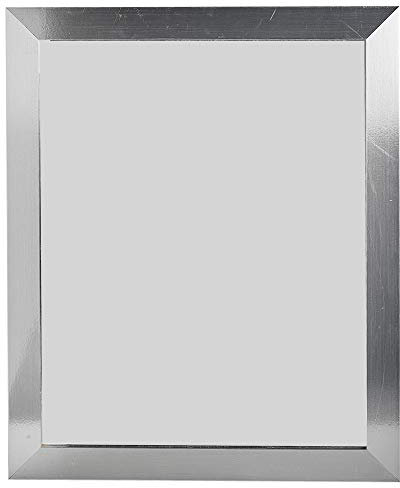 URBNLIVING Wooden Mounted Framed Glass Portrait Mirror Bedroom Bathroom 4 Colours 2 Sizes (Silver, 47x57)