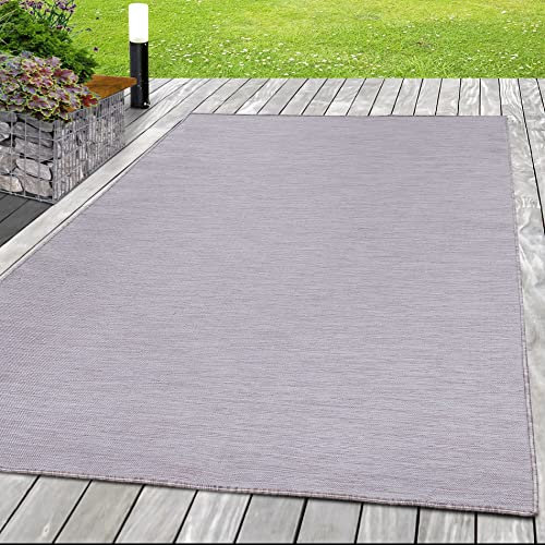 SIMPEX Tapis d'extérieur, Unicolor - Monochrome, Tapis Rose, 80 x 150 cm, Tapis de Style Moderne, Cuisine, Balcon, terrasse, Jardin, Pique-Nique