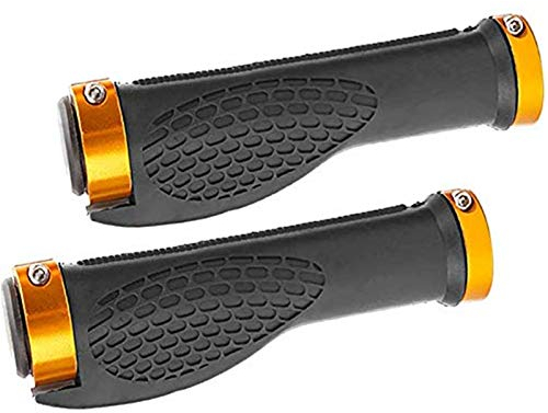 ZOOENIE Bike Lenker Griffe, Fahrradgriffe Fahrradlenker MTB, Ergonomisches Design, Aluminium Doppel Lock-auf, Mountainbike für BMX Floding Bike, für Die Durchmesser 20-25mm Lenker (Gold)