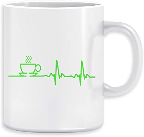 Morgen Kaffee Herzschlag EKG Kaffeebecher Becher Tassen Ceramic Mug Cup