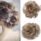 Silk-co Haarteil mit Gummiband, Dutt mit Haaren Gewellt Weich Dutt Haarteil mit Gummiband 35 g, Gelockt Haarverdickung Hair Extensions Messy Bun Hochsteckfrisuren Aschbraun