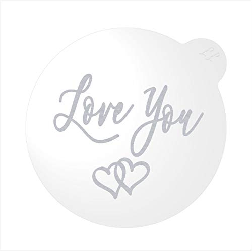 LissieLou Stempel mit Aufschrift Love You in Script, für Kekse, zum Muttertag, Herz, Fondant, transparent