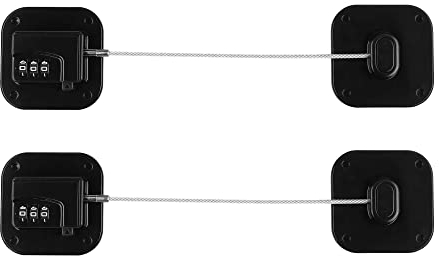 Lpraer 2 Pack Refrigerator Lock Black Fridge Lock with Password Safety Cabinet Lock with Strong Adhesive for Freezer Door File Drawer Cupboard Window