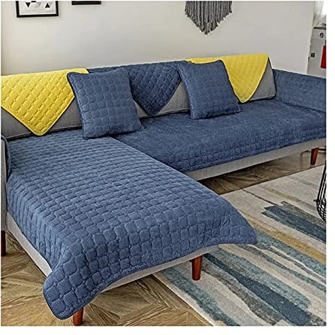 JORTUIO Sofabezug Ecksofa Couchbezug Sofaiberwurf l Form Eckcouch 3/2 Sitzer Sofaschutz Schonbezug Sofaschoner rutschfest Hund Katze Sofabezügen- Grau (Color : C, Size : 70x70cm1pc)