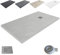 Plato de Ducha Resina Extraplano outletaseo – Antideslizante Textura Pizarra - Todas Las Medidas Disponibles -Todos los Colores - Incluye Válvula desagüe+Rejilla (140x70, GRIS CEMENTO RAL 7036)
