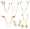 Zaky 7 Paar Angle Triangle Retro Hollow Pattern Kragen Pins Brosche Clip Flügel Krone Kitz Diamant Adler Pin Broschen Hemdkragen Dekorationsteile Unisex Anzug Bekleidungs Zubehör