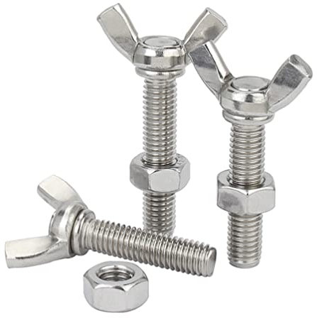 BOUACOUA Flügelschrauben M6x60mm Edelstahl Flügelschraube Flügel Schrauben mit Muttern (4 Stück)