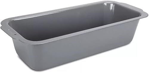 Städter we love baking silberne Brot-Back-Kastenform 35 x 14,5 - Höhe 8,5cm - aus Metall emailliert - Füllmenge 3000ml - extrem hitzebeständig bis 300 Grad, Silber