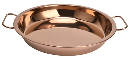Dinner Dishes, Stainless Steel Round Plates Dish Steak Plate Dinner Plate Dish Large Round Metal Plates with Handle for Snack Camping