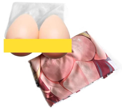 Silikonbrüste für Dakimakura Anime, Inklusive 2WAY Kissenbezug und Fleece-Kissenbezug, passend für Japanisches Umarmungskissen 160x50cm, C Cup