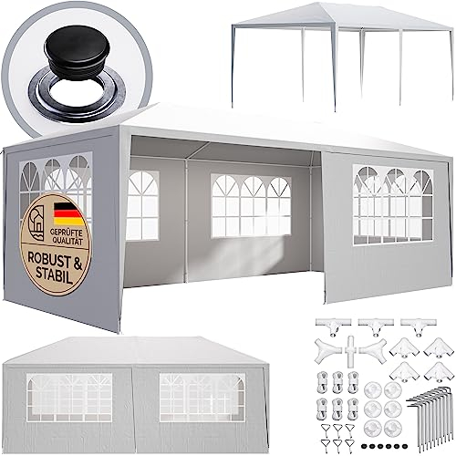 Casaria® Pavillon 3x6m UV-Schutz 18m² Dachösen Wasserabweisend 6 Seitenteile Stabil Festival Festzelt Partyzelt Fenster Gartenzelt Fest Weiß