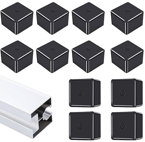 12 Stück Endkappe Solarschiene: 42x42mm Schwarze Kunststoff-Endkappen Quadratische Rohreinsätze Solarschienen-Zubehör PV-Profil-Endkappe für 40x40mmAluminium Abdeckkappe Aluprofil Rohrkappen