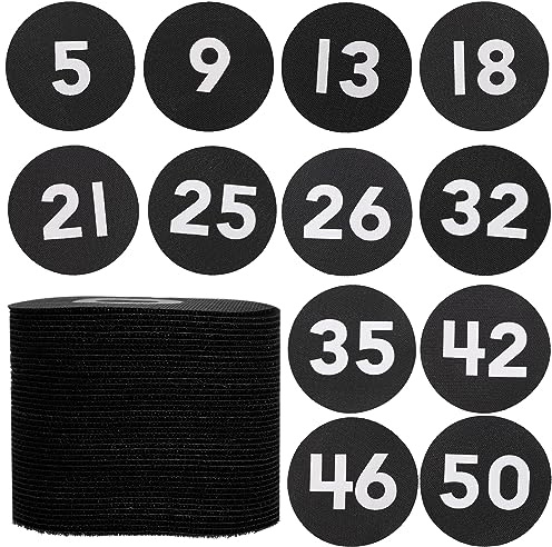 TOYMIS 50 Stück Teppich Boden Kreis Sitzmarkierungen, Runde Boden Teppichmarker für Klassenzimmer mit Zahlen 1-50, Durchmesser 10cm, Zahlenmarken für Lehrer, Schüler (Schwarz)