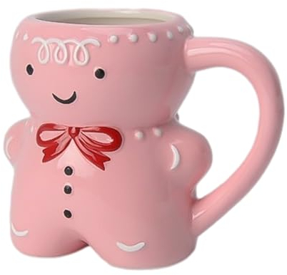 [1/2/4 Stück] -Tassen, Neuartige Weihnachtstassen, Lebkuchenbecher-Trinkbecher, Keramik-Weihnachtstassen Für Erwachsene Und Kinder, Lebkuchenmann-Weihnachtstassen Mit Heißer Schokolade