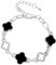 Gilieyer Glücklich Vierblättriges Kleeblatt Armband, Emailliertes Glücksklee Mode Einfache Armbänder Kubikzirkon Roségold Blatt Armreif Kleeblatt Armband für Frauen Schmuck (Stil7)
