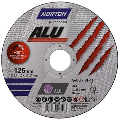 NORTON Trennscheibe gerade 41 | 125x1,0x22,23 A 60 Q Alu