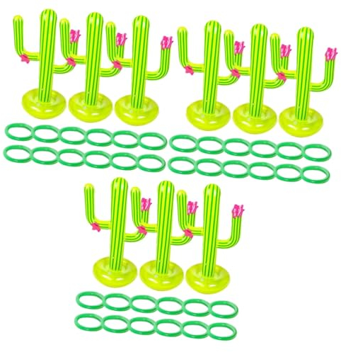 TOYANDONA 9 Sätze Kaktus-Ring Kidcraft-Spielset Strandkaktus Pool-Spiele Kinderspielzeug Spielzeuge schwimmende aufblasbare Ringe Strandspielzeug für den Sommer Zwinge aufblasbarer Ring PVC