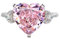 IMINI Anello a forma di cuore con diamante rosa per donne e ragazze scintillante Eternity Love CZ Crystal Finger Band Anelli di lusso Anelli di dichiarazione regolabili espandibili anelli di promessa
