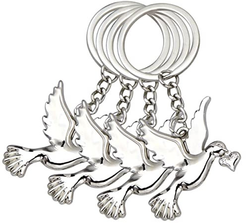 GALPADA 4stücke Teiliges Set Metall Schlüsselanhänger Mit Friedenstaube Vivid Taschenanhänger Oder Schlüsselring Für Und Dekoration