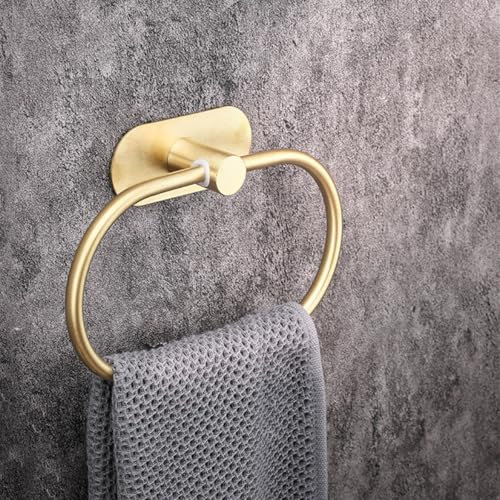 Hand Towel Holder Self Adhesive - Gold Towel Ring SUS304 Stainless Steel Towel Rail for Bathroom 050103