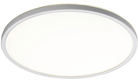 casa NOVA LED-Deckenleuchte - Silbergrau - Weiß - Kunststoff - Ø 42 cm
