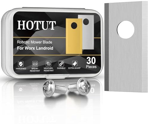 HOTUT Cuchillas Robot Cortacesped, 30 Piezas Cuchillas Robot De Césped, Cuchilla Cortacesped en 30 Tornillo, Cuchillas de Repuesto, Cuchillas Automower de Inoxidable para Automower - Plata