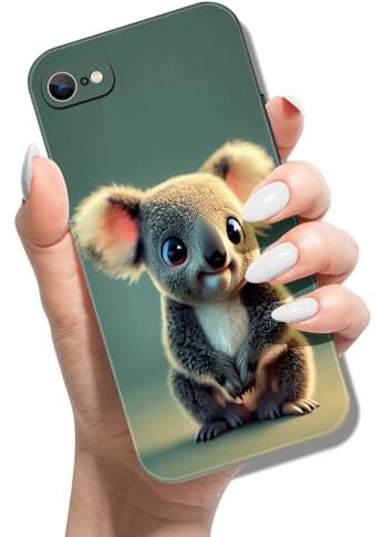 Phone Case for iPhone SE (2022) / SE 2020/8 / 7 Silicone Case Slim Thin Soft TPU Cover with Cute Pattern Design Shockproof Protective Case for Girls Women - Koala Bear