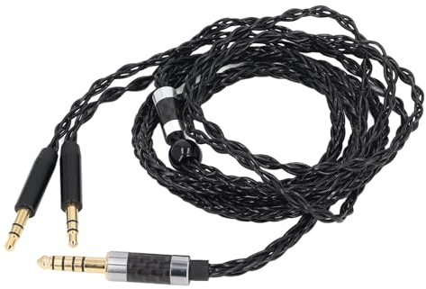 Annadue Kopfhörerkabel für AH D600 AH D7200 AH D7100 AH D9200 AH D5200, 4,4 Mm Versilbertes Audio Upgrade Kabel Ersatz für Meze 99 Classics für Focal Elear
