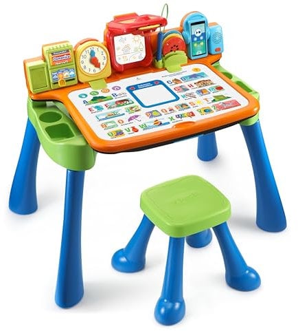 VTech Magischer interaktiver Tisch zum Lernen, 5-in-1-Multiaktivitätstisch, Projektorfunktion, Lernen Sie zu schreiben und zu zeichnen, italienische Sprache, Batterien im Lieferumfang enthalten, 3-6