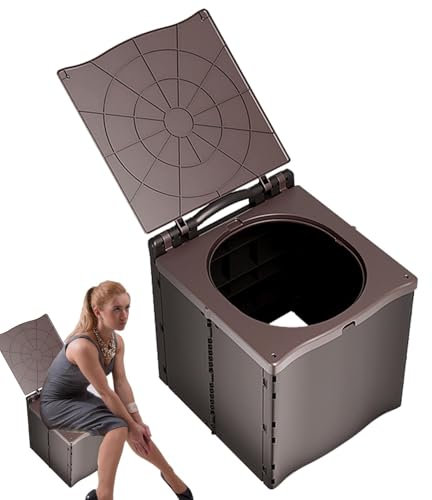 Toilettes portatives extérieures, toilettes portables pour adultes | Toilettes extérieures pliables pour le camping,Seau de pot pour femmes et hommes, poubelle d'extérieur, toilettes de chevet pour pe