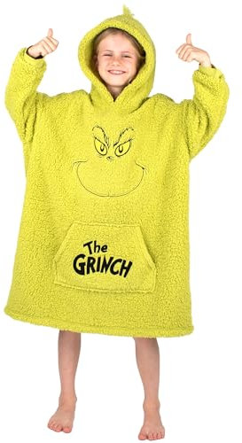Der Grinch, übergroßer Decken-Hoodie für Kinder, warmer und bequemer Fleece-Kapuzenpullover, Geschenk für Jungen und Mädchen