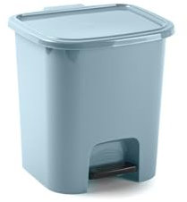 Muddy Hands 7.5 Litre Plastic Foot Pedal Bin Small Bedroom Bathroom Rubbish Recycling Waste Dustbin (Pastel Blue)