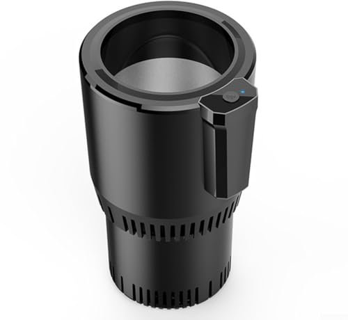 LVYXON 2-in-1 Smart Cooler Cups Holder, DC 12V Warmer Cooler Smart Car Cup Car Heating Cooling Cup, Portable Car Cooler Cup for Office, Travel, Truck, Household (Black)