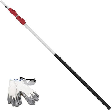 KAMIKAZE Pértiga Multiherramienta Telescópica de 3 Tramos de 1,5m Aluminio Anodizado Empuñaduras de Polipropileno Rojo Compatible con Serruchos MT330-BH Turbo, MT360-BH Turbo y Tijera MT-63