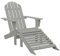 HANJIEFACAI Sun Garden,campingstuhl hochlehner,hochlehner gartenstuhl,Gartensessel mit Fußstütze Holz Grauauflagen, Kissen & Polster,gartenstuhl Metall,hochlehner auflagen,