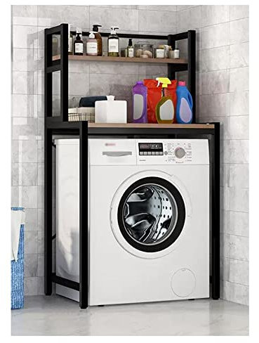 Schwerlastregal für Waschmaschine, Kleiderbügel, Aufbewahrungsregal (schwarz, 60 x 69 x 152 cm)