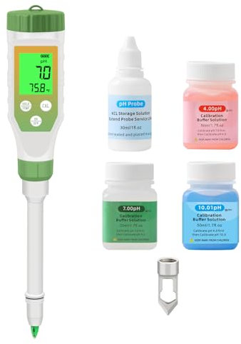 YIYEGO Multifunktionale Digitale pH-Meter für Lebensmittel, Hohe Präzision Garten Boden pH Messgerät Kit mit LCD ℃/℉ Display für Lösung, Wasser und Lebensmittel pH-Tester für Fleisch, Brot, Käse,Pool
