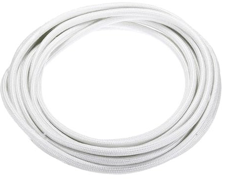 sourcing map 8 Meter/26.24ft 7AWG High Temp Wire, Flexible Mica Cable, Insulated 500 Degrees Celsius High Temperature Braided Wire Cable Resistant Electrical for Lamp Boiler Heater, White